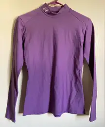 Under Armour Purple Mock Neck Long Sleeve Athletic Shirt #R