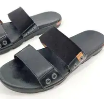 Sorel Women's Size 7.5 Torpeda Black Leather Slide Sandals NL2237-010