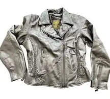 Hudson Genuine Black biker Leather Vintage women's jacket Small Bikercore