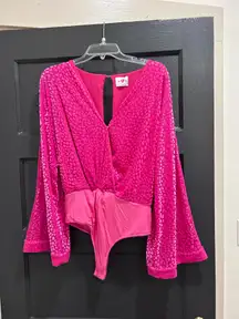 BuddyLove Bodysuit Cheetah Pink Velvet Print