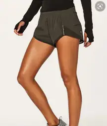 Lululemon Athletica Miles Ahead dark olive shorts size 4