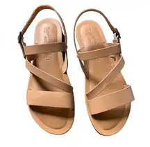 Seychelles  Effortless Tan Leather Sandals 8.5