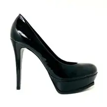 Pour La Victoire Portia Black Patent Leather Stiletto Heels size 39 size 9