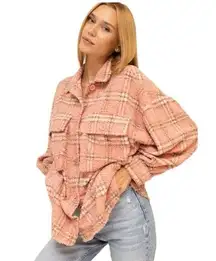 Cozy Coral Pink Teddy Shacket