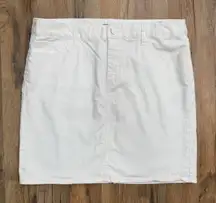 Tommy Hilfiger White Denim Skirt Size 12 Classic Stretch Pencil Skirt
