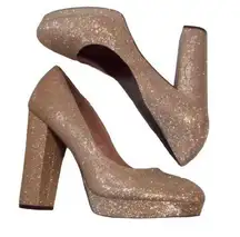 MIX NO. 6  Gold Glitter Platform Heels - Perfect for Prom - Size 11