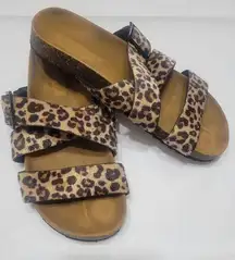 American Eagle Leopard Strappy Sandals Size 7