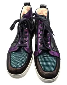 Christian Louboutin Louis Mesh High Top Sneakers Iridescent EU 39
