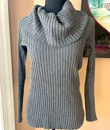 INC Heather Gray Sweater with Cowl Neck