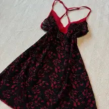 y2k Black and red lace slip dress