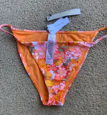 Orange Floral Swim Suit Bottoms