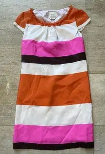 Kate Spade colour block‎ Striped shift dress silk Size S