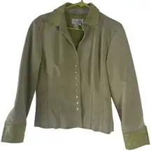 Live A Little Vintage Women's Size Medium 100% Leather Western Button Up‎ Jacket