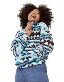 Aerie Offline Oversized Aztec Fleece Sherpa Quarter Zip Pullover size Medium