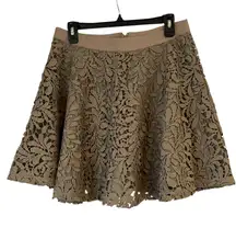 SuperTrash Floral Taupe Neutral‎ Short Mini Skirt Women's Size 38 ( US Size 8)