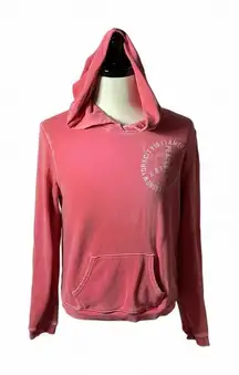 Y2K AEO American Eagle Pink Hoodie Peace‎ Love Graphic Sweatshirt