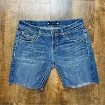 Vigoss  Womens Cut Off Shorts Sz 31 Medium Wash Raw Hem Distressed