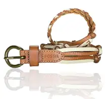 Vintage Fossil Belt Medium Leather Classic Preppy Nautical Boho‎ Braided Knotted