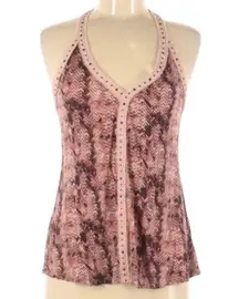 Mixed Media Stidded Tank in Pink/Mauve Size Medium