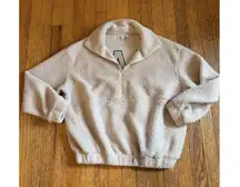 Pretty Garbage Pullover Womens Small Sherpa Fleece Half Zip Ciao Patch Cozy