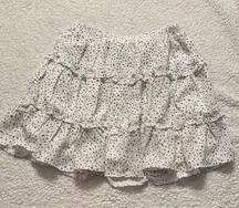 Princess Polly Cream Ruffled Tiered Mini Skirt