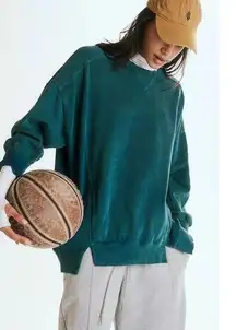 Free People  Movement Intercept Tunic Sweatshirt Emerald Green XS NWT $88 Retail