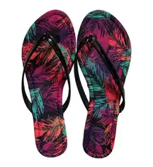 Colorful Floral Tropical Flip Flop Sandals