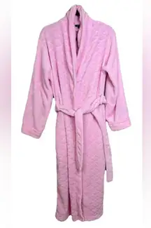 Just Love Pink Soft Plush Textured Pocket Tie Mom Robe XS Shells Bath Wrap Towel