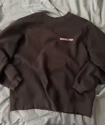 White Fox Boutique Pink and Gray Heart Sweatshirt Crewneck