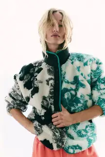 Free People Hit The Slopes Printed Fleece Jacket