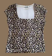 Leopard Square Neck Top