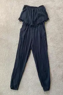 Black Strapless Romper