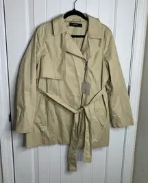 Zara tan belted trench coat‎ size XL women minimalist old money blogger favorite