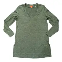 JOE FRESH green v-neck tunic, size M
