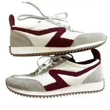 rag & bone Retro Runner Low-Top Sneakers Cream Burgundy size 10