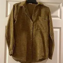 Buckle Gilded Intent corduroy pocket detail button up gold and tan