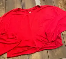 Gilly Hicks Womens XL Red Pajama Top‎ NEW Cozy Twist Front Crop