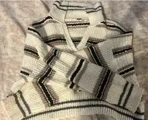 Free People Striped Sweater w/ Collar