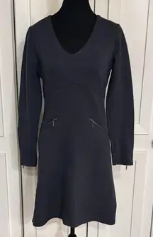 Athleta Charcoal Ponte Long Sleeve Dress SP