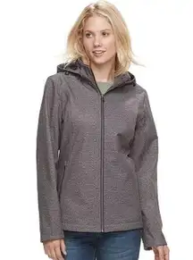 ZeroXposur Grey Tammi Hooded Soft Shell Jacket Deep Orchid Cork Medium