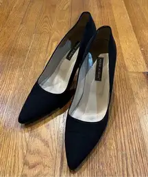 Anne Klein Black Fabric Stiletto Pumps Shoes Size 10M