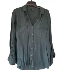 Rock and republic hunter green button down shirt