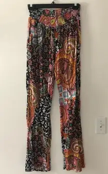 Anthropologie Boho Bohemian Wide Leg Rainbow Colorful Harem Pants Size Small