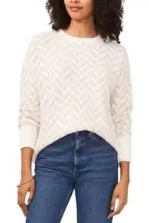 Vince Camuto Cream Chevron Sweater
