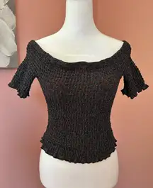 Urban Outfitters sparkly, rave festival, cropped, off shoulder party top MED NWT