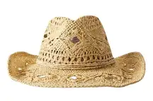 NWT Aritzia Bask Handmade Crocheted Cowboy Straw Hat