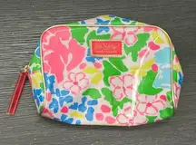 Lilly Pulitzer x Estée Lauder Bright Floral Hot Pink Vinyl Cosmetic Make Up Bag
