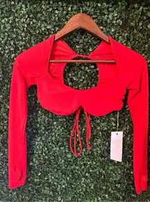 We are HAH Hot as Hell Keep It Up Swim Top Sz Small Red NWT