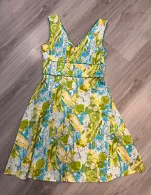 Amanda Smith Floral Sleeveless Dress - Yellow and‎ Blue