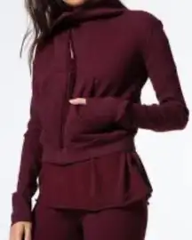Frank & Eileen Tee Lab Burgundy Asymmetrical Zip Up Size Medium.